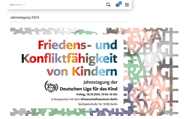 Mehr über den Artikel erfahren Jetzt anmelden zur Tagung „Friedens- und Konfliktfähigkeit von Kindern“