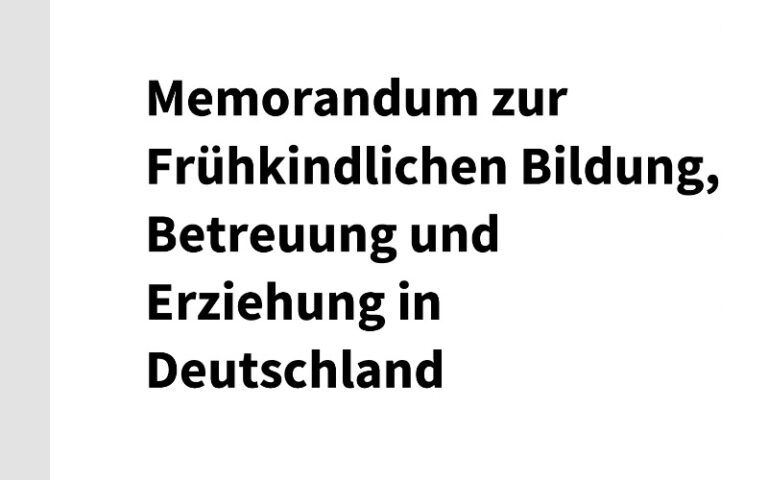 Pressemeldung stellt neues Memorandum zur frühkindlichen Bildung vor
