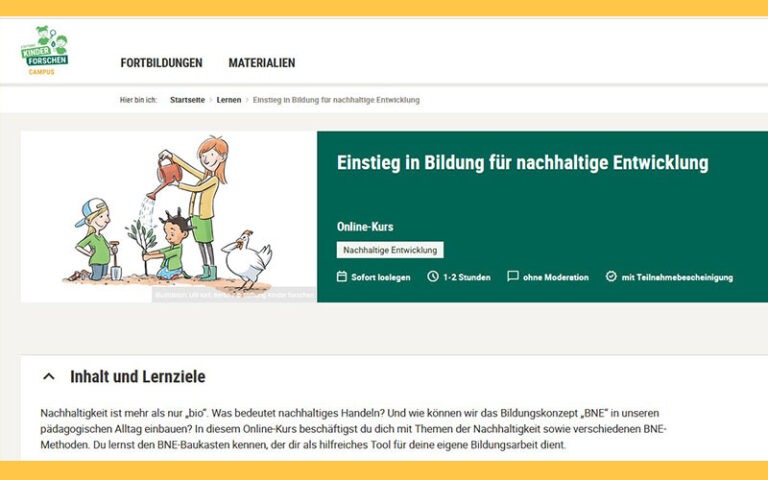 Bildung für nachhaltige Entwicklung: Online-Kurs für Fachkräfte